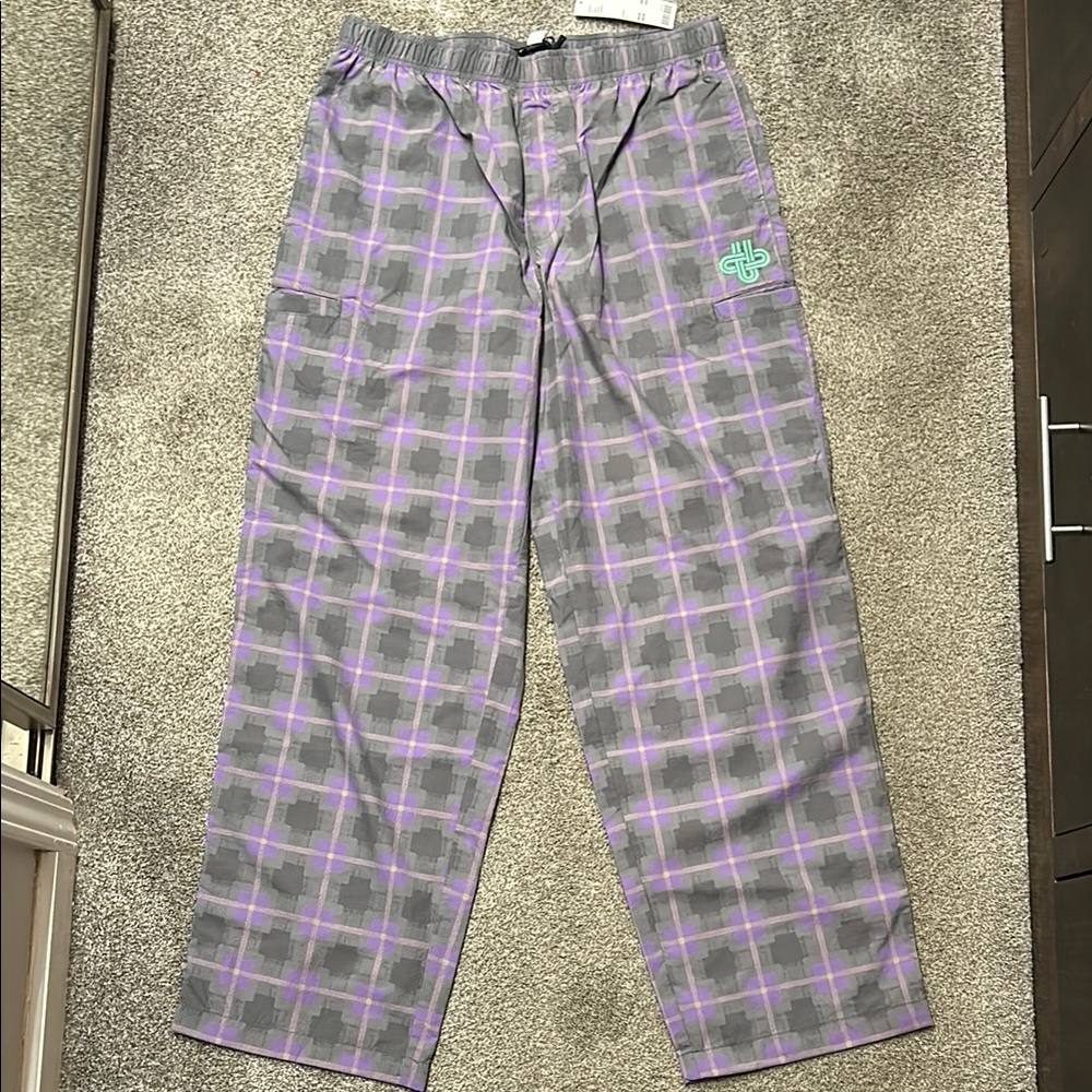 Grey and Purple Checkered Pants